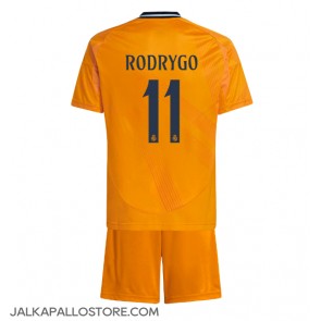 Real Madrid Rodrygo Goes #11 Vieraspaita Lapsille 2024-25 Lyhythihainen (+ shortsit)